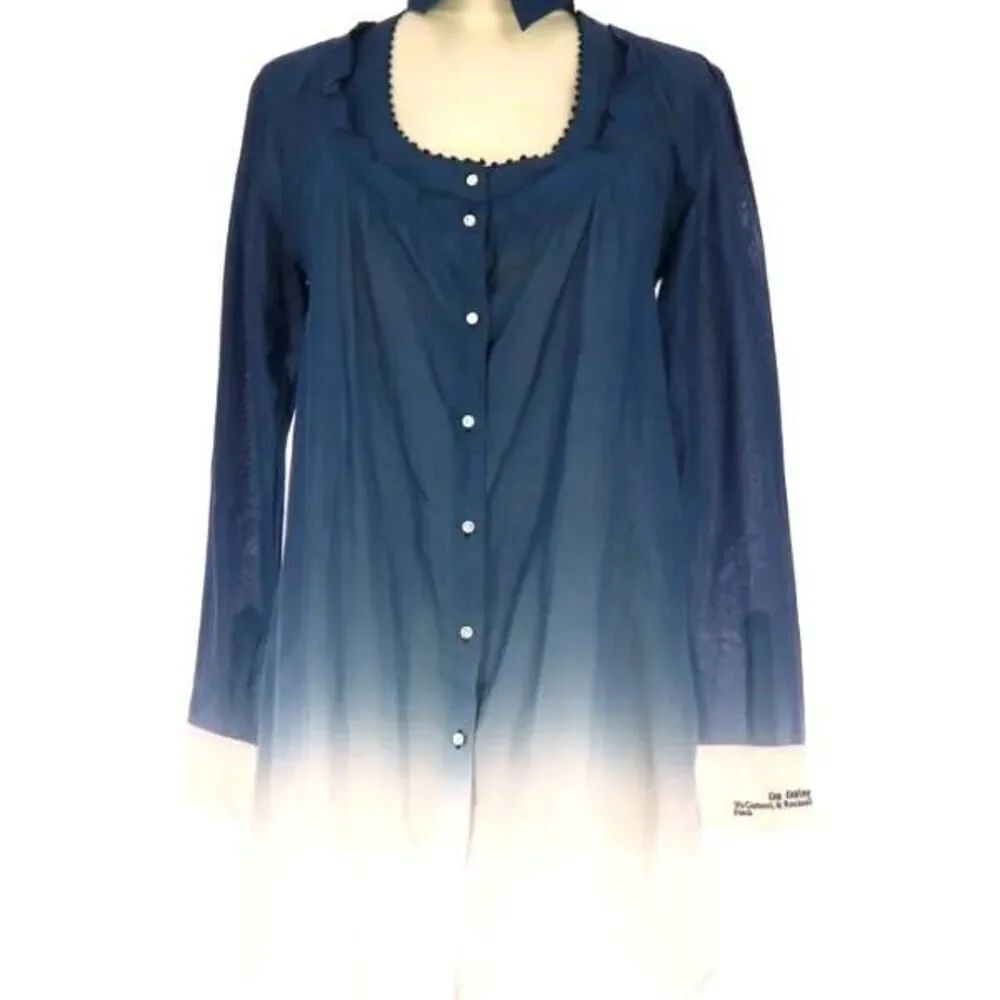Cop Copine Rare OmbrĂ© BlueâCollard Chemise Tunic Dress 36